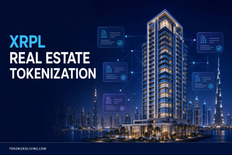 XRPL real estate tokenization connecting a Dubai property with digital ownership records.