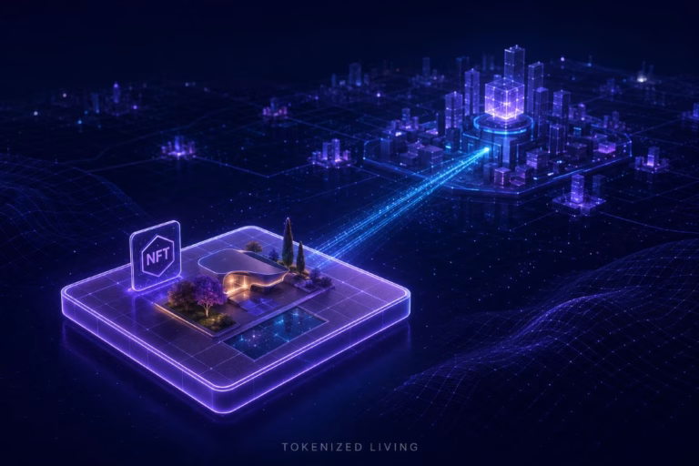 Virtual LAND NFT connected to the digital platform that supports its ownership and utility.