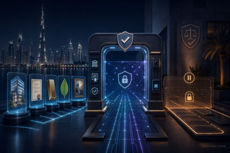 Scintilla tokenization infrastructure connecting real-world assets to a regulated gateway with exchange services paused.